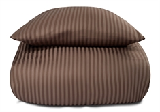 Dobbelt sengetøj i 100% Bomuldssatin - 200x220 cm - Brunt ensfarvet sengesæt - Borg Living sengelinned
